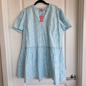Simply Southern Light Blue Daisy Tiered Dress